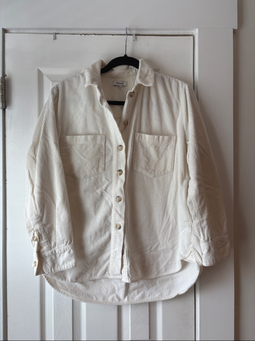 Madewell Cream Button-Down Corduroy Shirt